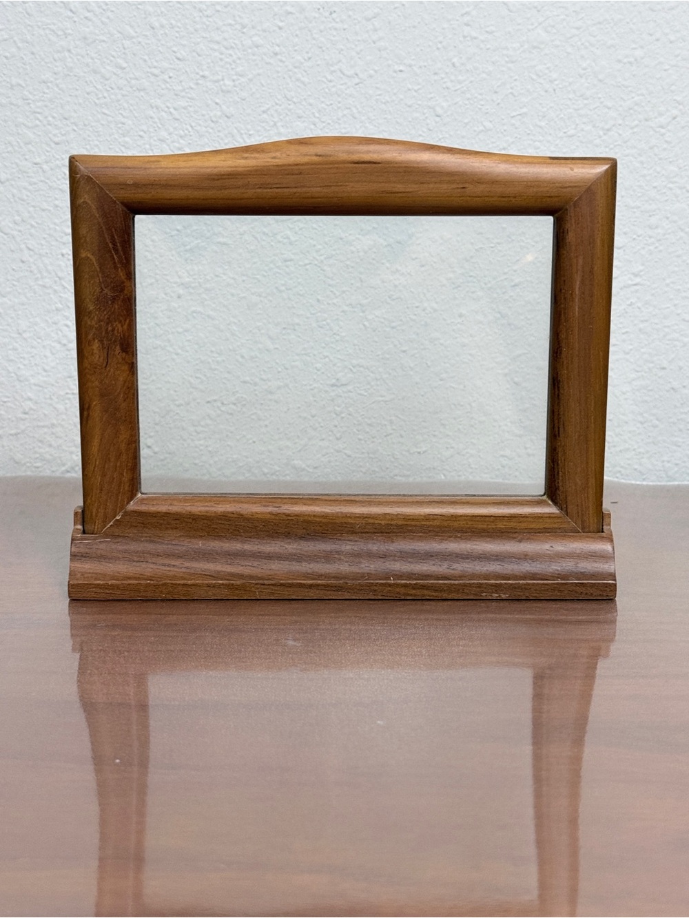 Vintage Teak Double-Sided Wood Freestanding 4x6 Picture Frame